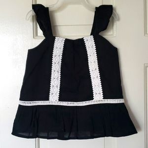 Janie and Jack black and white lace blouse